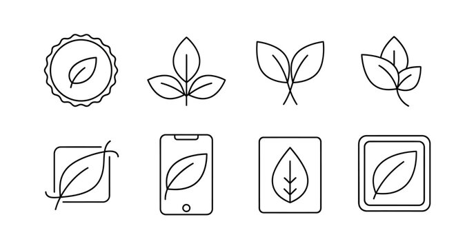 Minimalist Eco-Friendly Icon Set for Sustainable Design