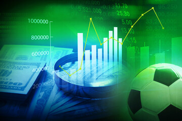 Fototapeta premium business in football club and soccer team manager, online sport betting concept