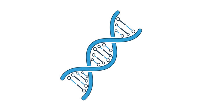 Blue DNA Double Helix Structure Icon, Genetics, Science, Research, Biotechnology