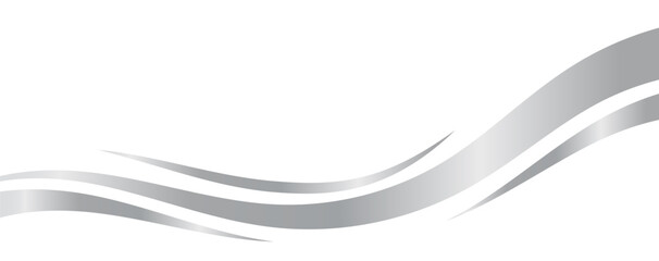 Plakat Flowing silver swooshes with silver gradient for a luxurious border or footer on a certificate, banner