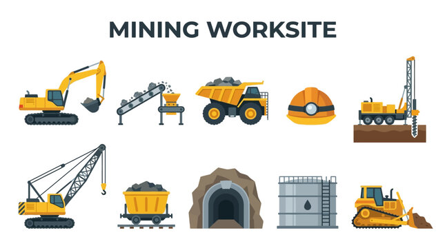 Mining Machinery and Safety Equipment for Industrial Extraction Site