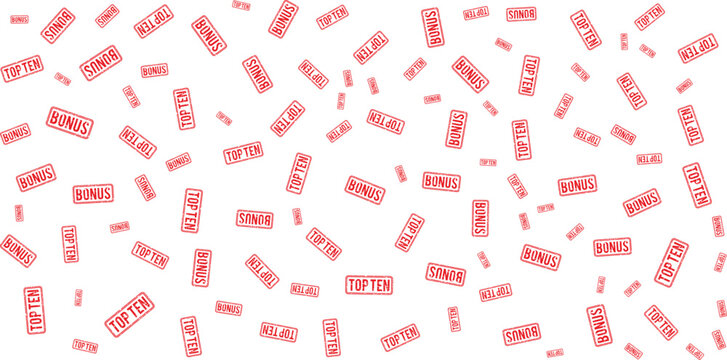 Bonus and top ten stamp pattern on transparent background
