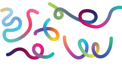 Fototapeta premium Abstract colorful ribbon swirls isolated on white background modern graphic design element