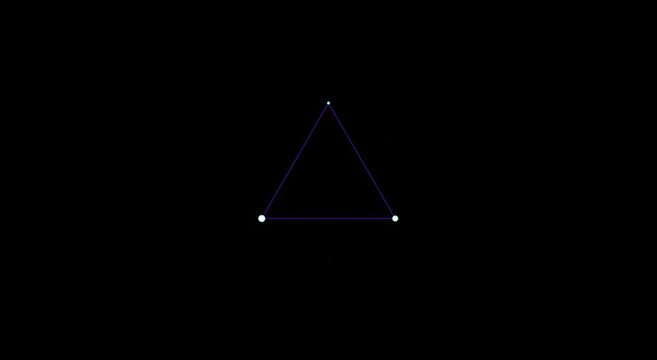 Abstract neon triangle motion with pulsing geometric animation