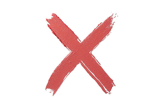 Hand painted red x mark warning against errors, rejection, or incorrect choice, isolated on transparent background