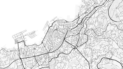 Obraz premium Vigo City Map. Minimalist black and white line art poster for printing, wallpaper, wall art, and map resources for home and office decor