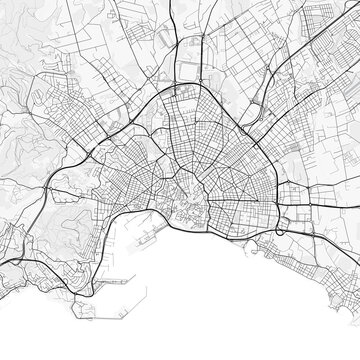 Palma City Map. Minimalist black and white line art poster for printing, wallpaper, wall art, and map resources for home and office decor