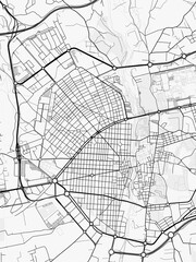Obraz premium Elche/Elx City Map. Minimalist black and white line art poster for printing, wallpaper, wall art, and map resources for home and office decor