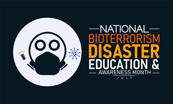 Bioterrorism and Disaster Education and Awareness Month Vector Awareness Ribbon Poster Banner Design Illustration EPS10
