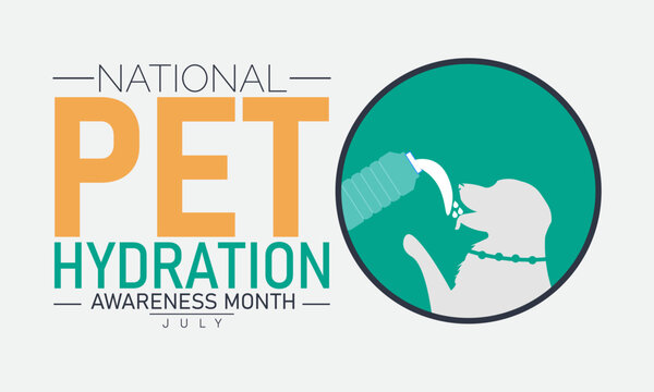 National Pet Hydration Awareness Month Vector Awareness Ribbon Poster Banner Design Illustration EPS10
