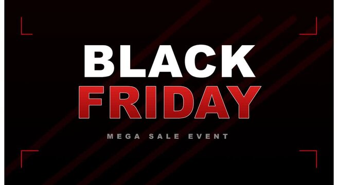 Animation black friday mega sale event animated background, for retail marketing