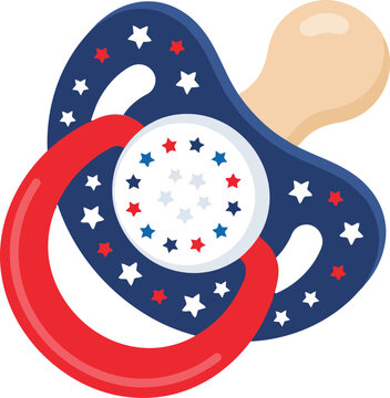 Happy independence day baby pacifier patriotic stars and stripes design for fourth of july celebrations