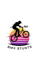 Fototapeta premium BMX Rider Silhouette Performing 360 Stunt Against Sunset