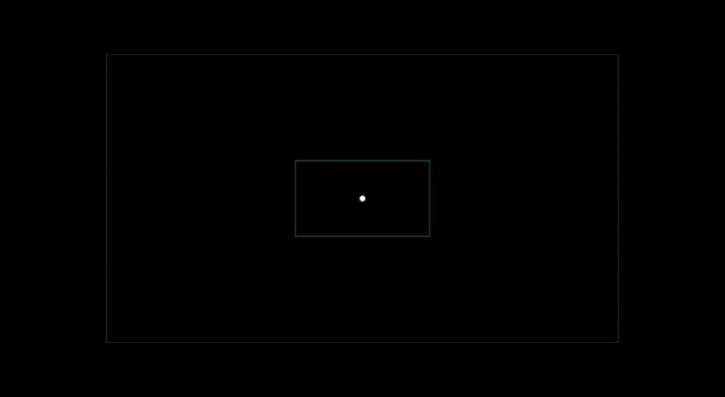 Digital camera autofocus point overlay with rectangular frame interface animation