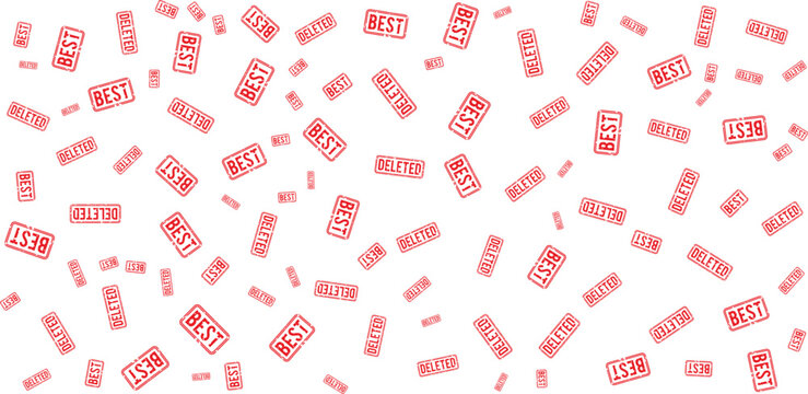 and deleted rubber stamps pattern on transparent background