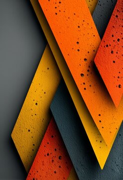 Vibrant Abstract Background with Textured Layers in Orange, Yellow, and Gray Tones