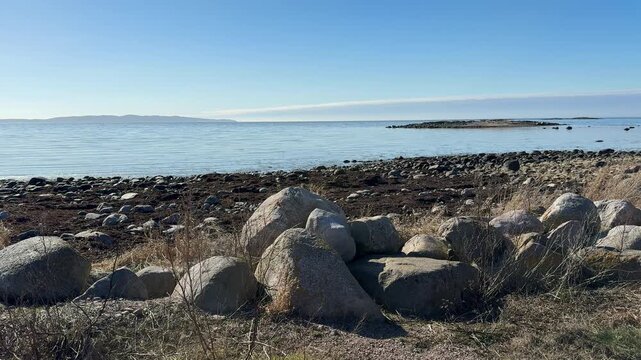 Calm Coastal Landscape at Grytesk&auml;r with View Toward Kullahalv&ouml;n Sweden
