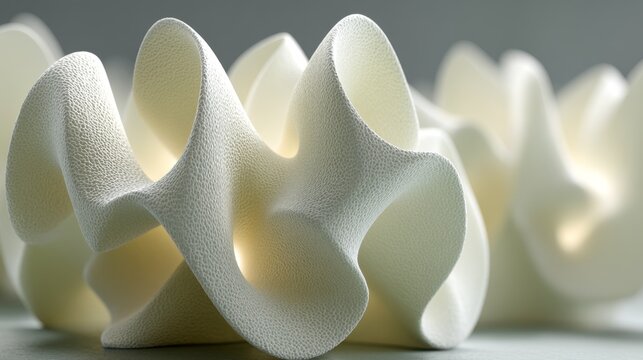 Abstract white texture with soft curves and flowing shapes in minimalistic design