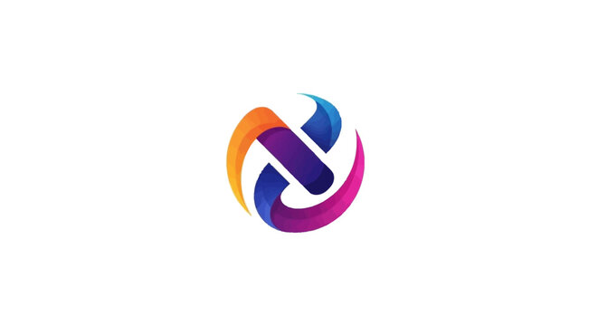 Colorful Interconnected Logo Design Element.