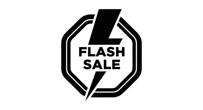 Flash Sale Lightning Bolt Icon - Limited Time Offer Marketing Graphic