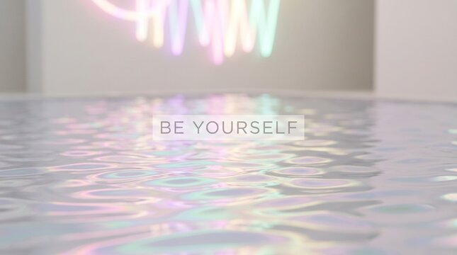 Celebrate self-expression and identity during Pride month with a vibrant lgbtq themed iridescent light reflection. Be yourself with holographic colors