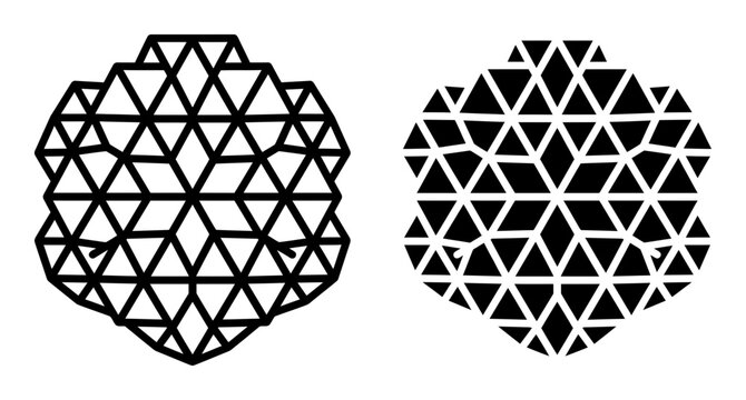Geometric optical illusion pattern, abstract black and white hexagon design, modern tessellation vector graphic, minimalist visual art for backgrounds and branding