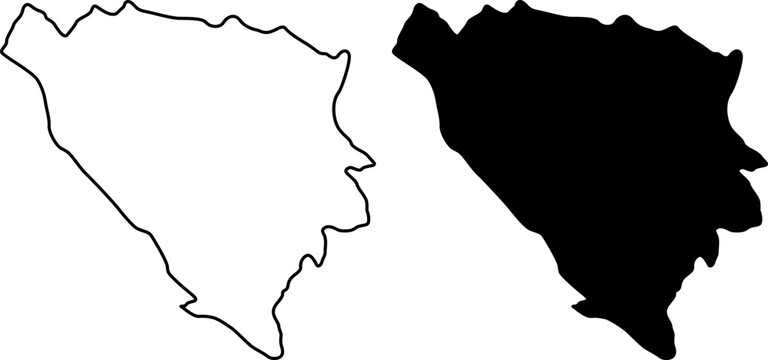 Map of bosnia and herzegovina, outline and silhouette