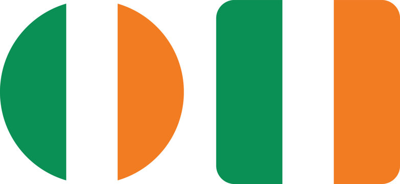 Ireland flag icons in circle and rounded square shapes