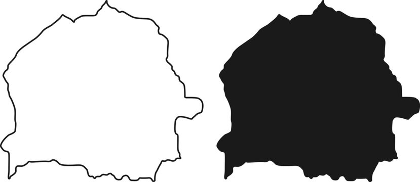 Outline and silhouette map of the city of goma, democratic republic of the congo
