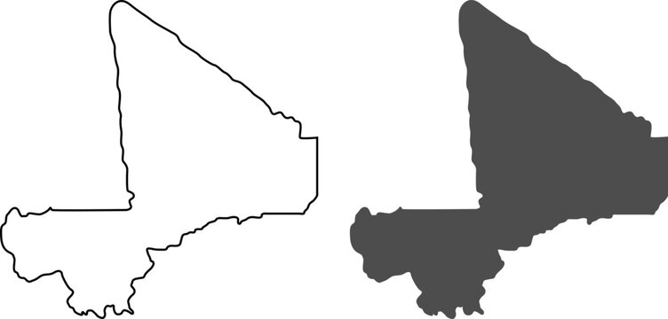 Map of mali, outline and silhouette