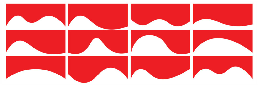 Dividers Shapes for Website Pictogram Set. Curve Lines, Drops Set of abstract design separator header and border for website and app. Different borders for website, banner, app, poster,&nbsp; background .