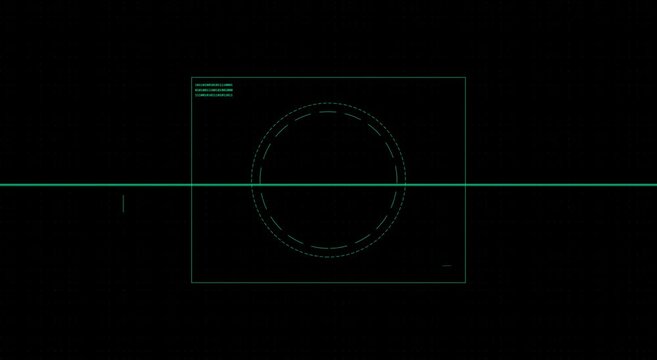 Digital hud interface scanning circle overlay for futuristic tech projects animation