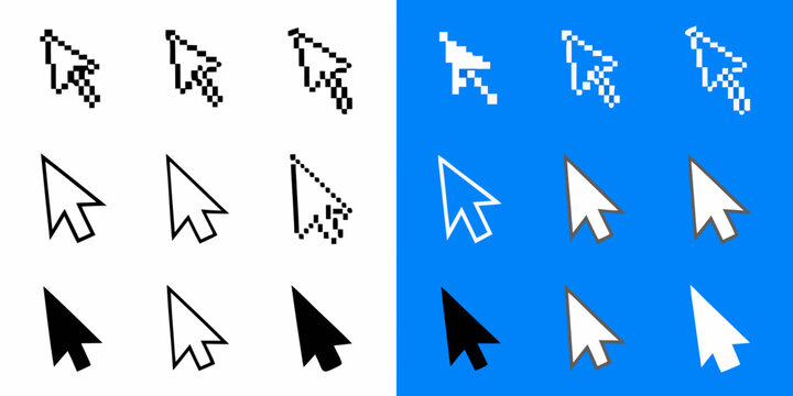 cursor icons set various mouse pointer and hand styles