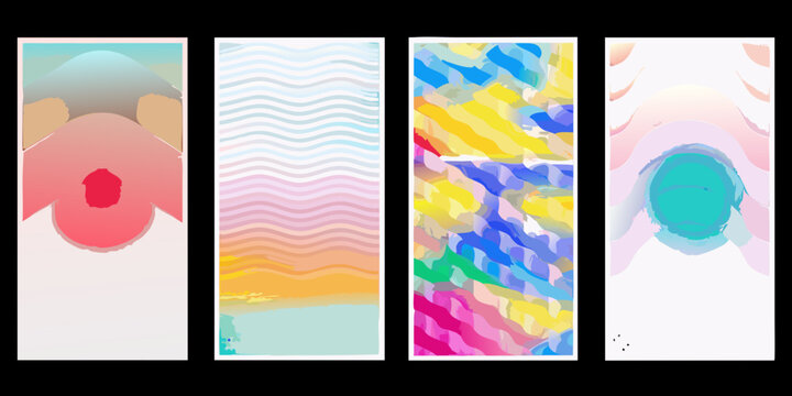 abstract gradient backgrounds set of four colorful vector designs