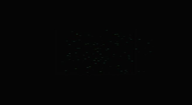Digital matrix rain code animation background, with falling green, binary data streams