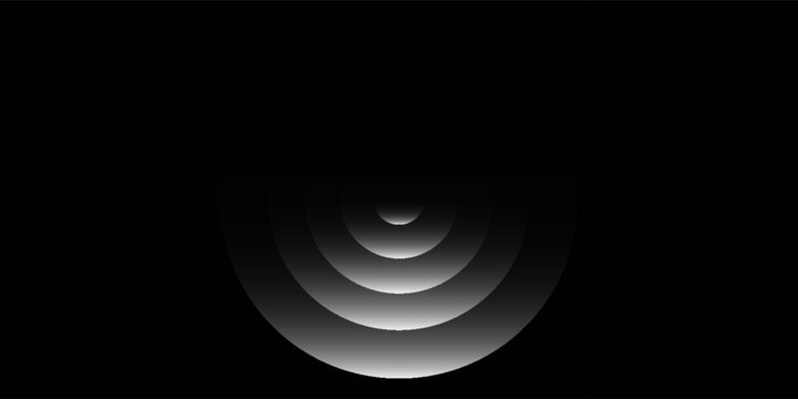 sensor waves set icon on grid transparent, ripple white color, sound wave light effect, radar and sonar digital technology, vector illustration