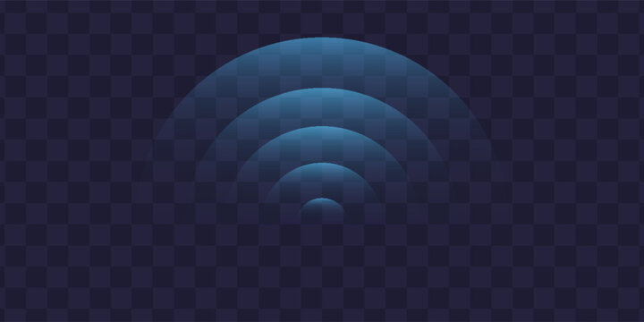 Sound wave. Signal concentric circle. Round light effect. Wifi range. Radio station signal. Water ripple with circle waves. A place or a painful point. Radar screen. Vector effect.