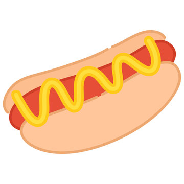 hot dog with mustard vector illustration