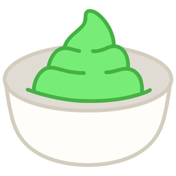 Wasabi sauce in a bowl vector illustration