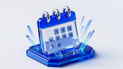 Obraz premium Sleek Blue Calendar with Holographic Elements Concept