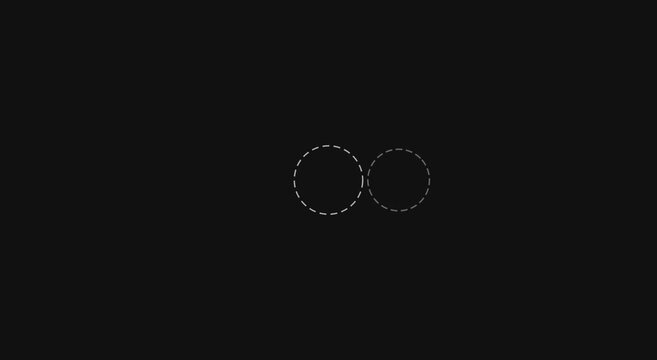Loading spinner animation with dashed circles on dark animation background