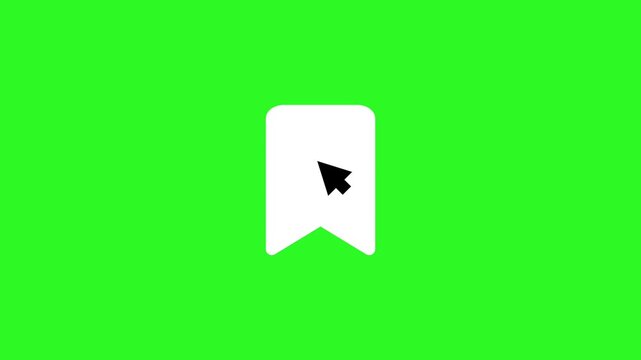 Add to Favorite Bookmark Symbol Motion Graphics on Green Screen Background for UI UX and Mobile Apps