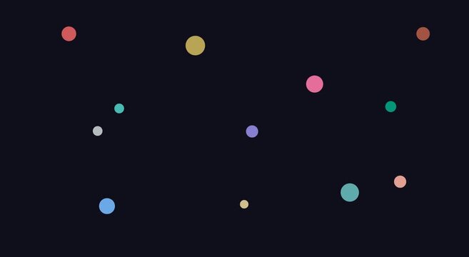 Minimalist abstract floating colorful circles motion animation background loop