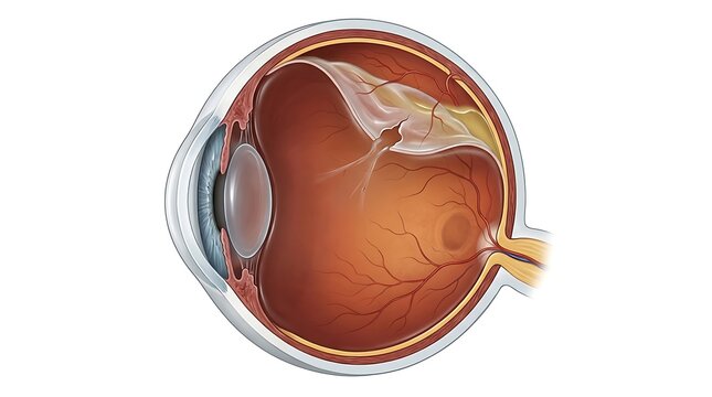 Retinal Detachment Detailed Ophthalmology Medical Illustration