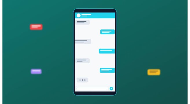 Mobile chat interface animation with dynamic messaging bubbles animation