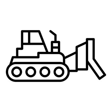 Front loader line Icon with editable stroke