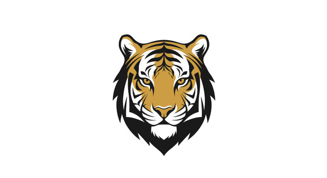 &ldquo;Minimal tiger head vector, flat design, clean simple lines, modern minimalist animal logo, orange and black palette, symmetrical face, isolated background&rdquo;