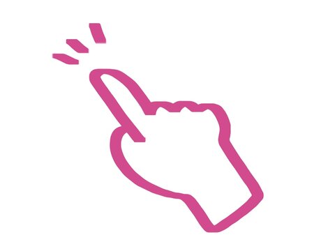 マジックペンで書いた指差し・やじるしアイコンのイラスト
