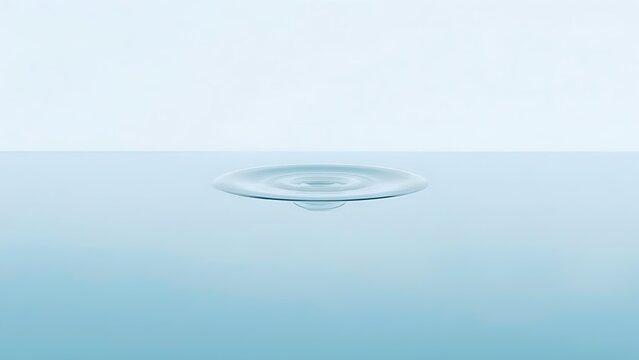 Smooth glass pane with thin water layer, object appearing to float.