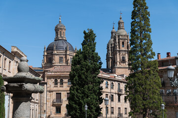 Obraz premium Salamanca, la Clerecía en la plaza de Anaya, monumento barroco en el casco antiguo, castilla y leon, españa.